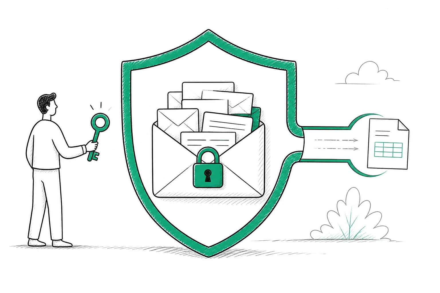 Email forwarding model that keeps your inbox private — no full account authorization