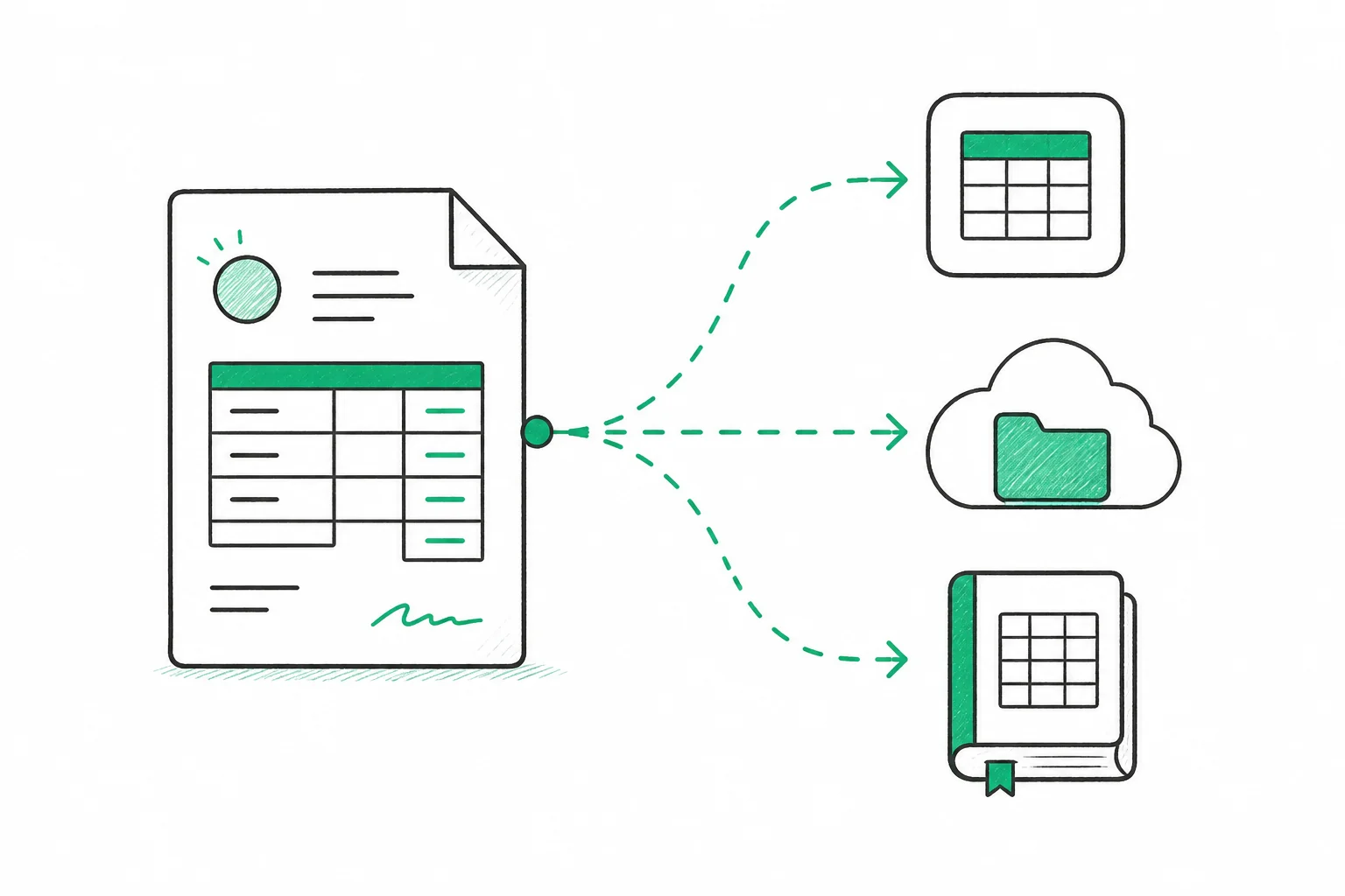 Sync extracted invoice data to QuickBooks, Xero, Google Sheets, and Google Drive