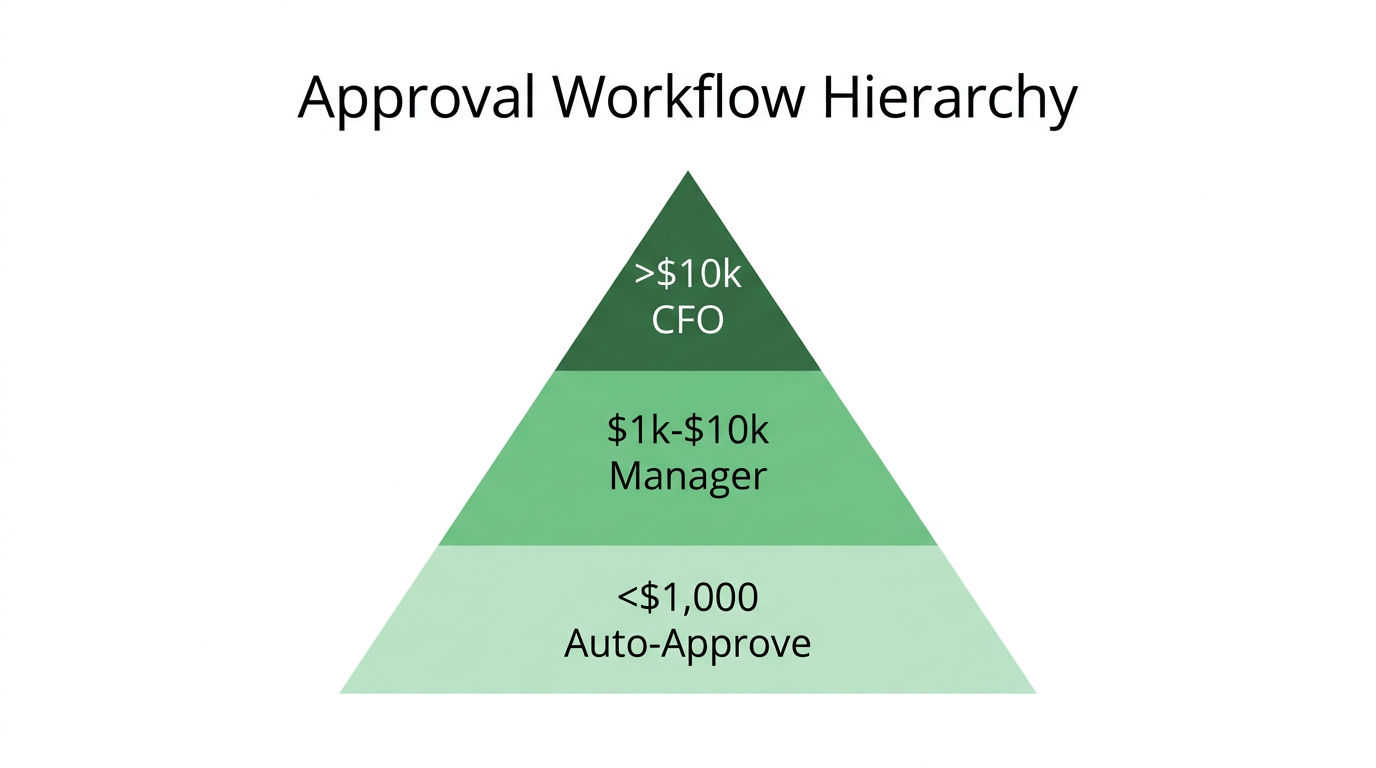 Diagram: Approval workflow pyramid