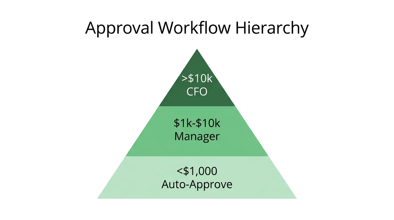 Diagram: Approval workflow pyramid