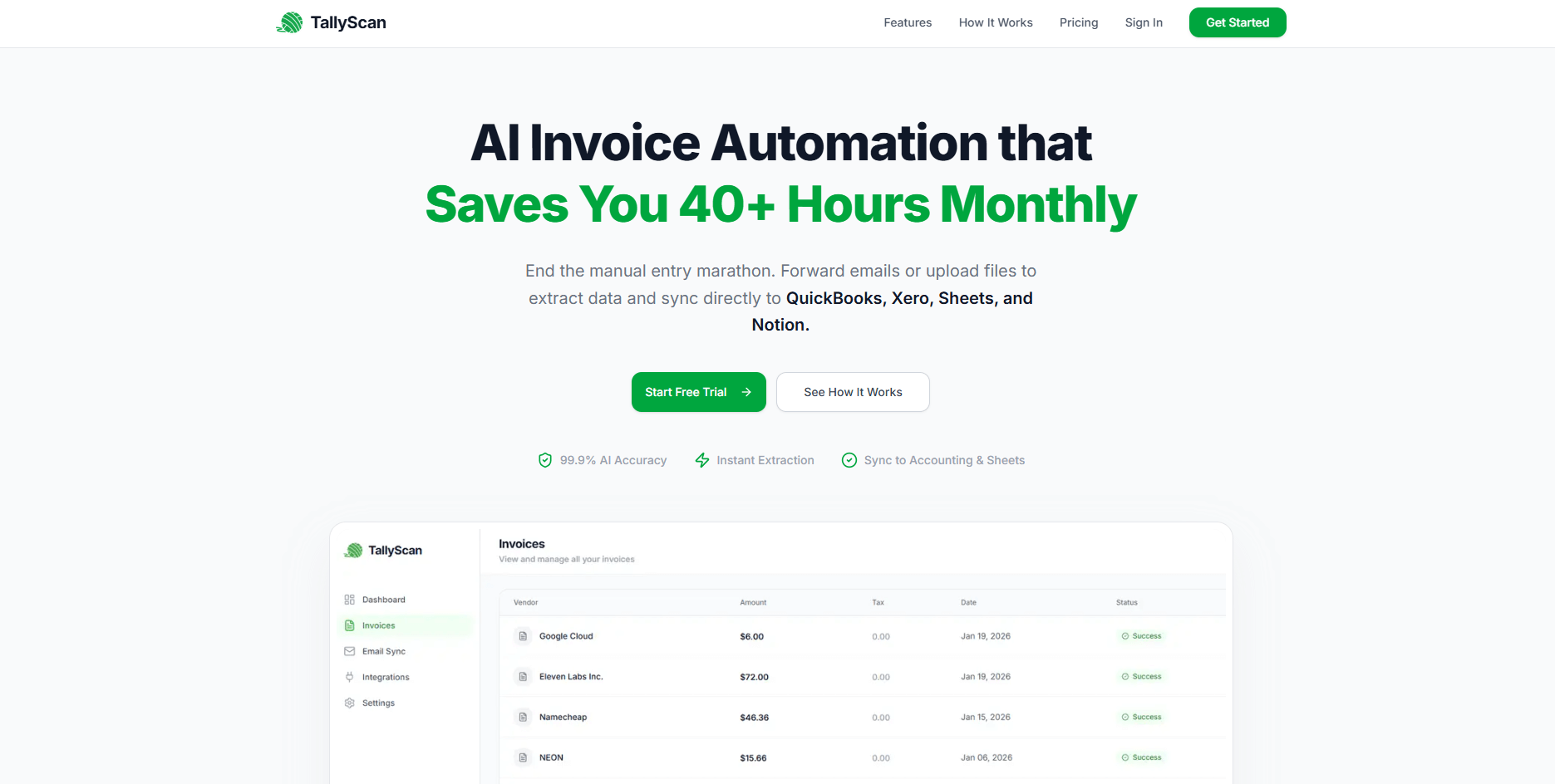 TallyScan AI Invoice Contextual Extraction