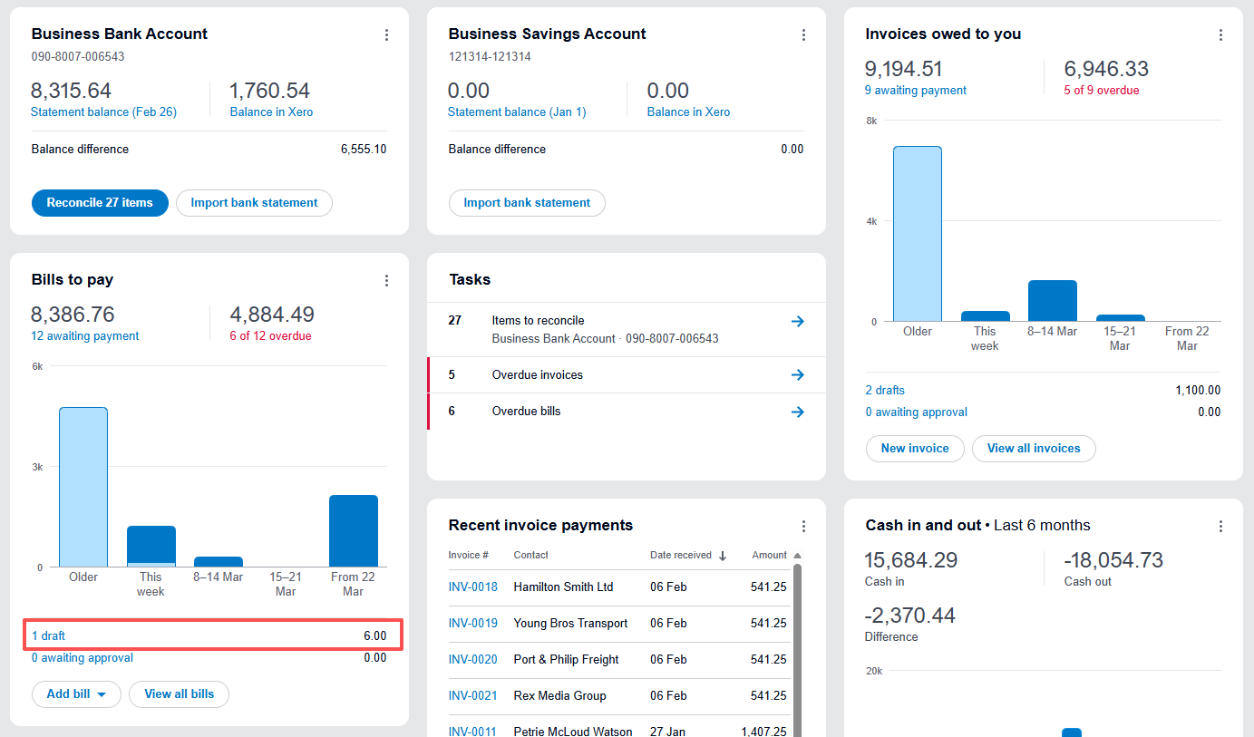 TallyScan Sync Invoices to Xero Bills to Pay