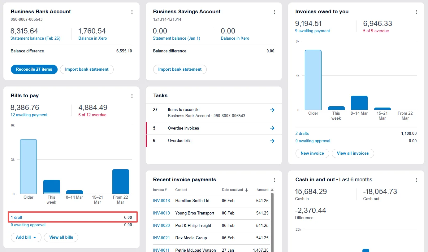 TallyScan Sync Invoices to Xero Bills to Pay